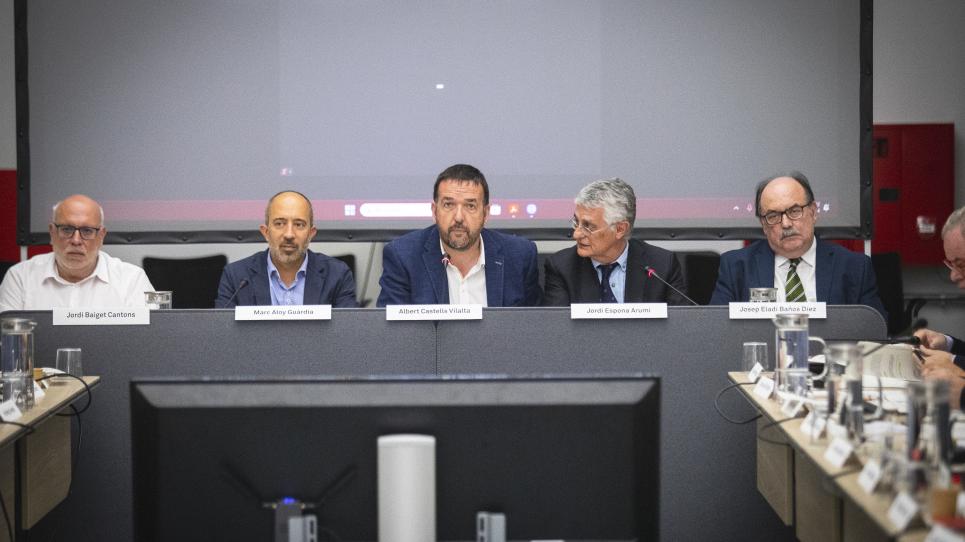 D'esquerra a dreta: Jordi Baiget, Marc Aloy, Albert Castells, Jordi Espona i Josep Eladi Baños