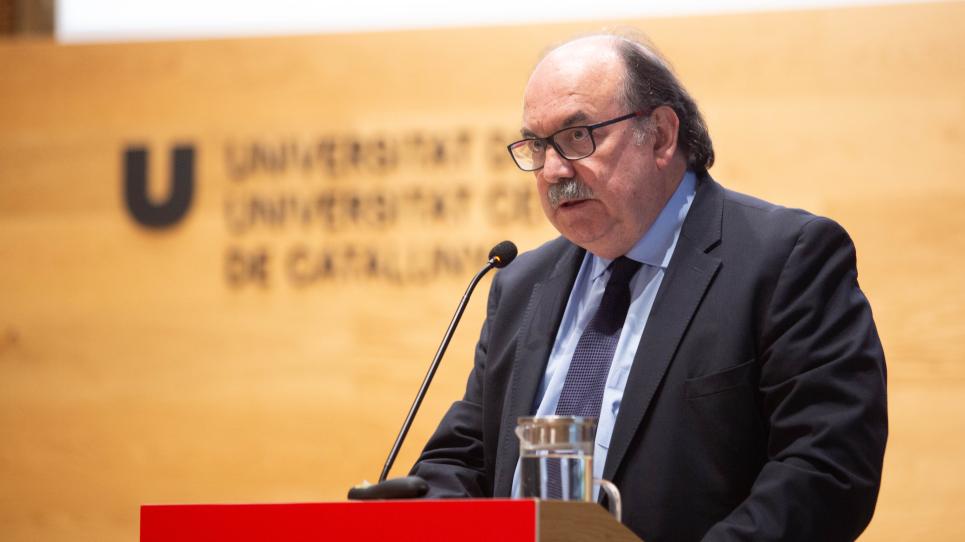 El rector de la UVic-UCC, Josep Eladi Baños, a l'acte dels 10 anys d'UAlumni